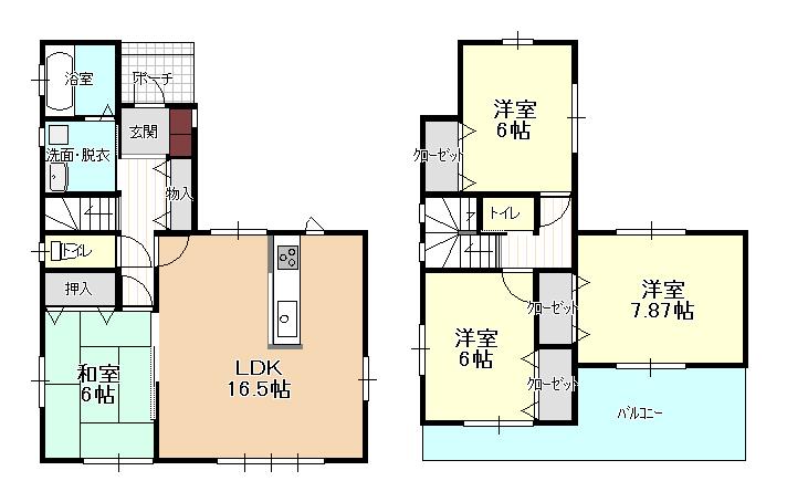 Floor plan. (8 Building), Price 16.4 million yen, 4LDK, Land area 166.76 sq m , Building area 100.82 sq m