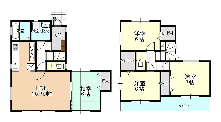 Floor plan. (9 Building), Price 16.4 million yen, 4LDK, Land area 166.95 sq m , Building area 98.94 sq m