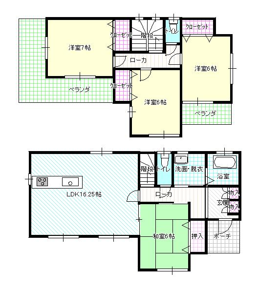 Floor plan. (14 Building), Price 18.4 million yen, 4LDK, Land area 187.79 sq m , Building area 100.61 sq m