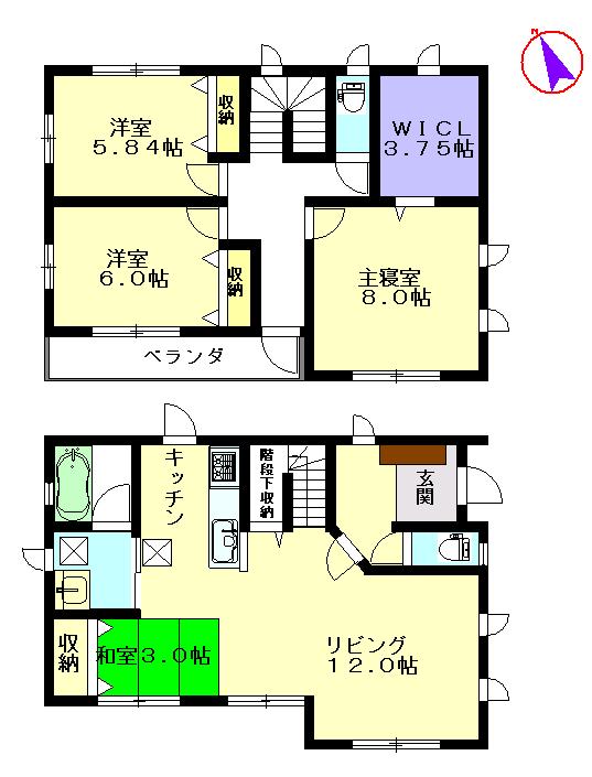 Floor plan. 24,800,000 yen, 3LDK + S (storeroom), Land area 180.73 sq m , Building area 105.16 sq m