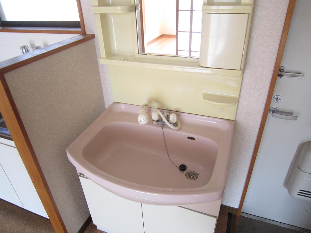 Washroom. Shower with separate wash basin