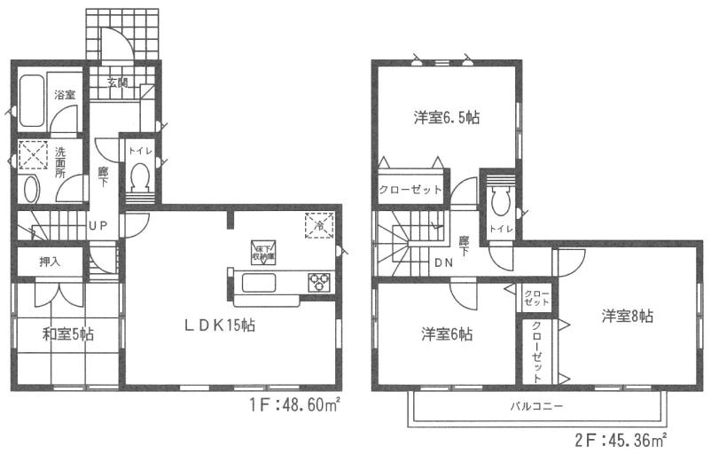 Floor plan. 19,800,000 yen, 4LDK, Land area 164.54 sq m , Building area 93.96 sq m