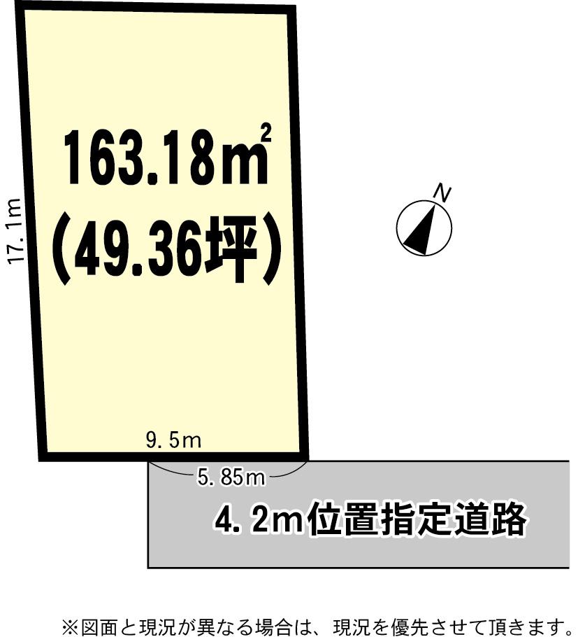 Compartment figure. Land price 6 million yen, Land area 163.18 sq m