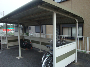 Parking lot. Bicycle-parking space