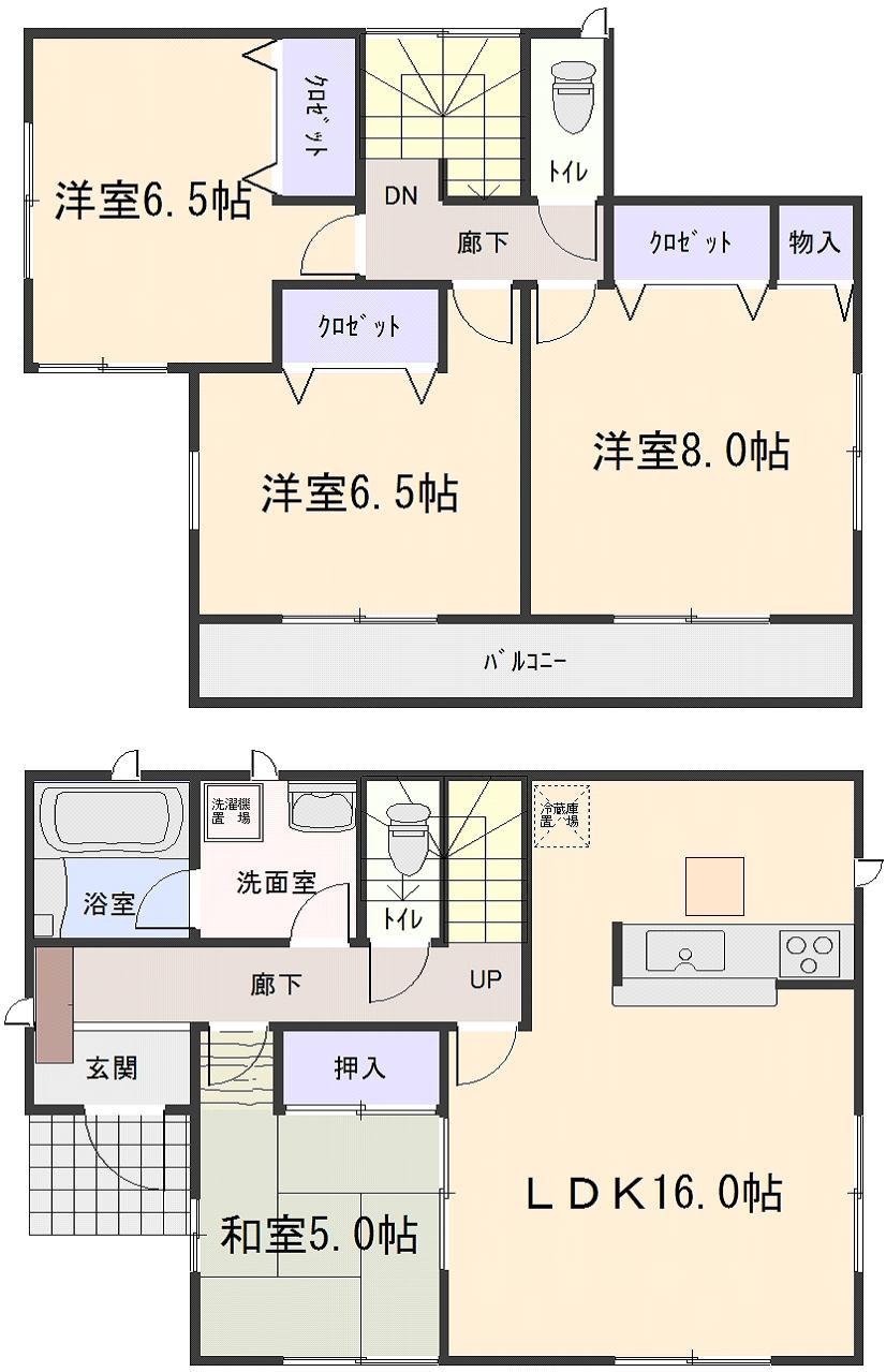 Floor plan. (1 Building), Price 21,800,000 yen, 4LDK, Land area 179.85 sq m , Building area 98.01 sq m
