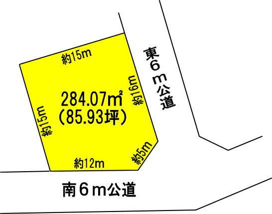 Compartment figure. Land price 7.3 million yen, Land area 284.07 sq m