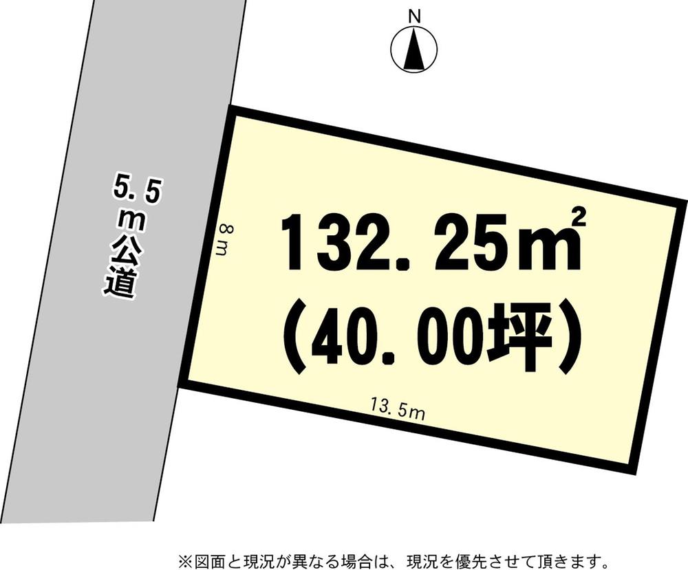 Compartment figure. Land price 5.8 million yen, Land area 132.25 sq m