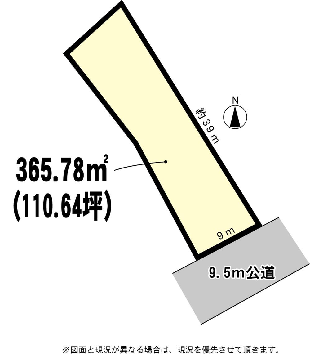 Compartment figure. Land price 9.95 million yen, Land area 365.78 sq m