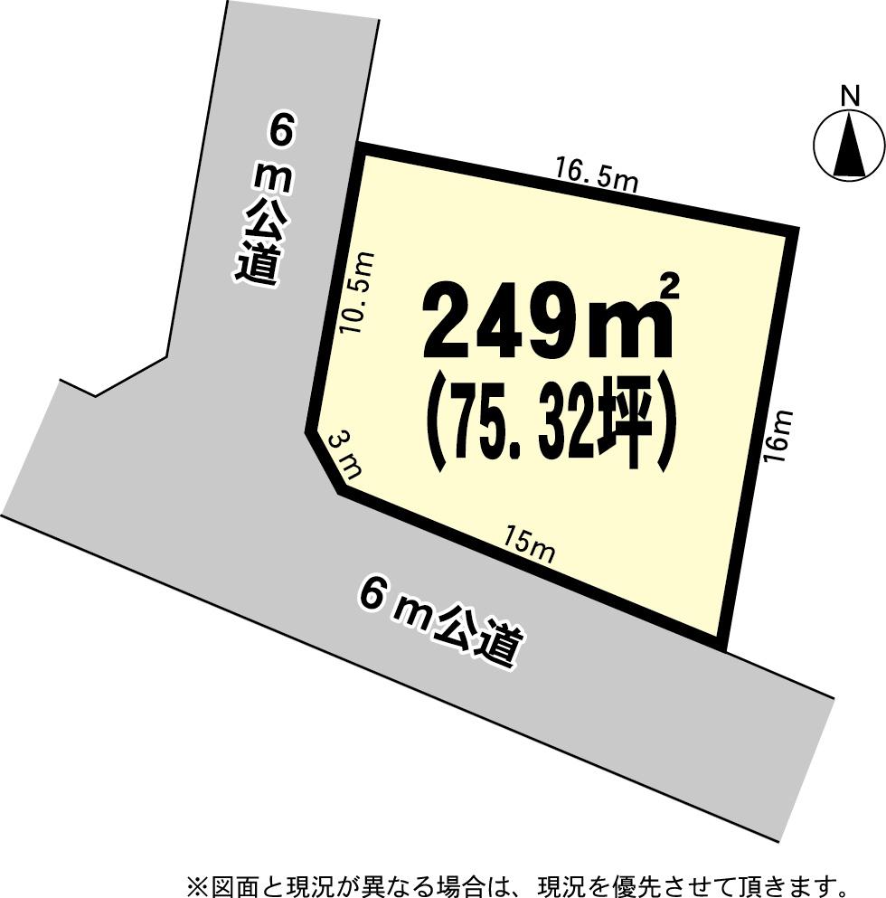 Compartment figure. Land price 11.1 million yen, Land area 249 sq m