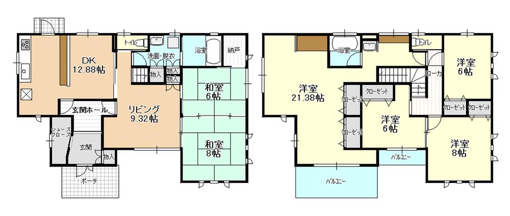 Floor plan. 39,800,000 yen, 6LDK, Land area 594.87 sq m , Building area 176.37 sq m
