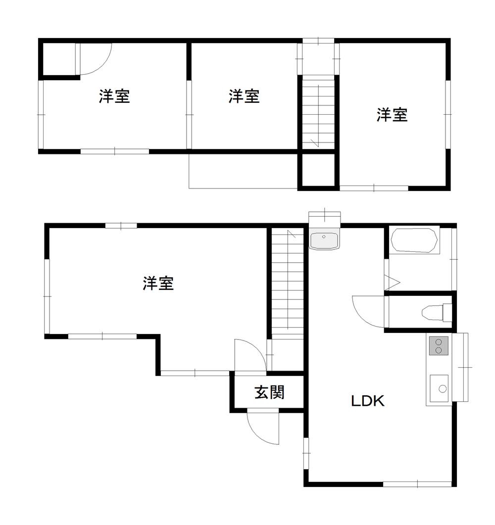 Floor plan. 5.9 million yen, 4LDK, Land area 120.34 sq m , Building area 77.35 sq m