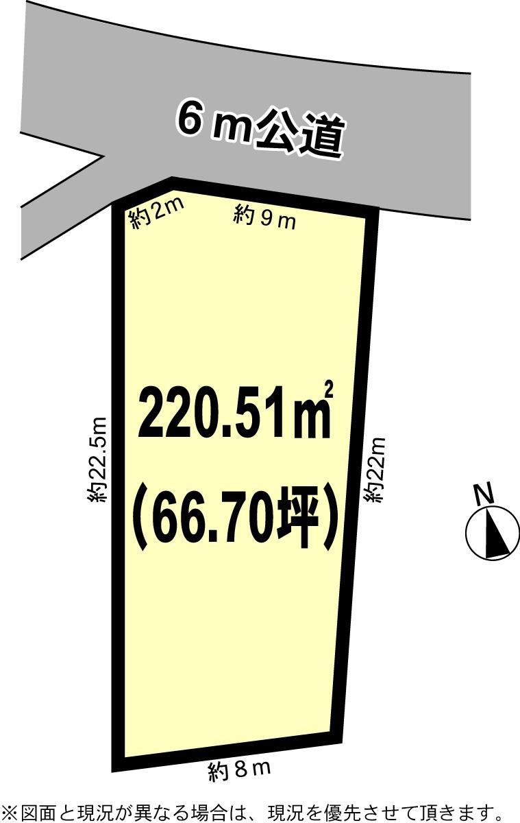 Compartment figure. Land price 7.87 million yen, Land area 220.51 sq m