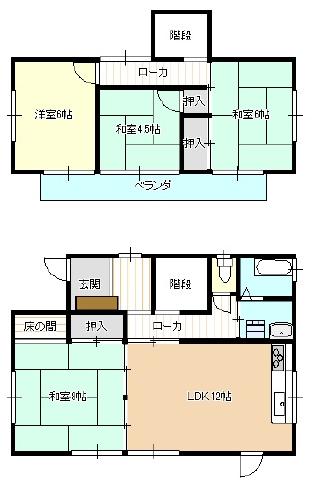 Floor plan. 5.3 million yen, 4LDK, Land area 135.52 sq m , Building area 91.08 sq m