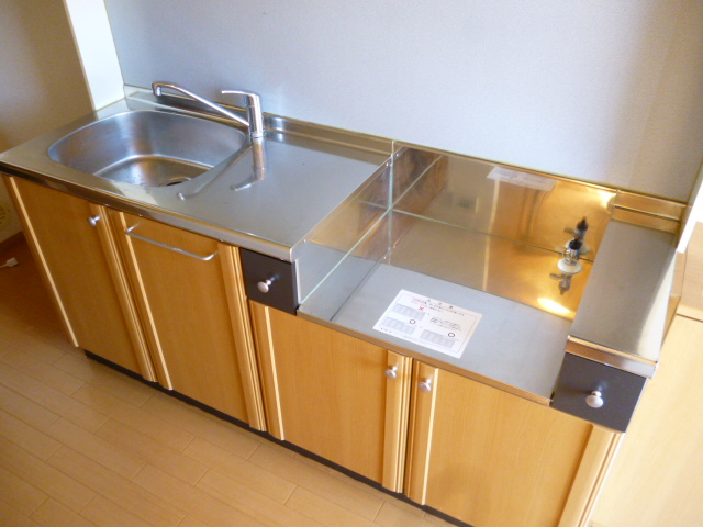 Kitchen. Two-burner gas stove installation Allowed ・ Storage lot! 