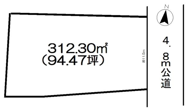Compartment figure. Land price 12.5 million yen, Land area 312.3 sq m