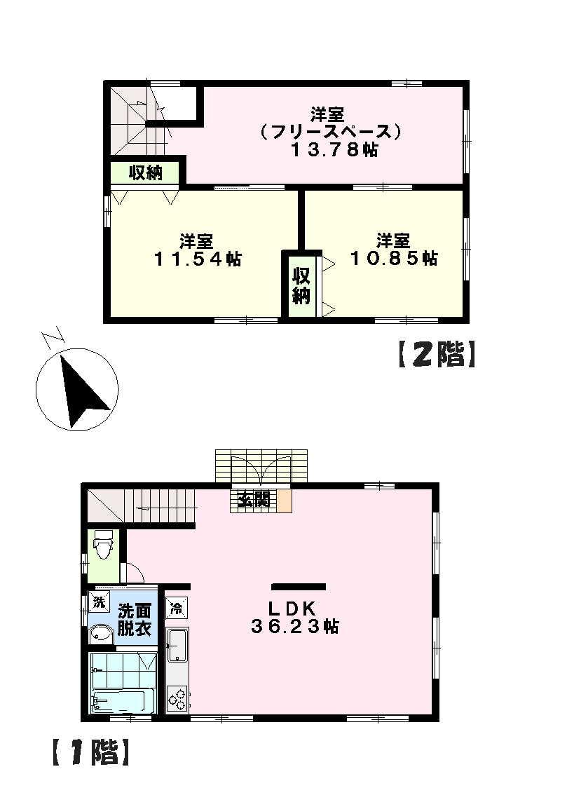 Floor plan. 51,500,000 yen, 3LDK, Land area 166.85 sq m , Building area 132 sq m floor plan