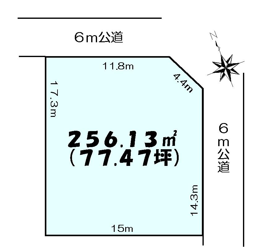 Compartment figure. Land price 4.6 million yen, Land area 256.13 sq m compartment view