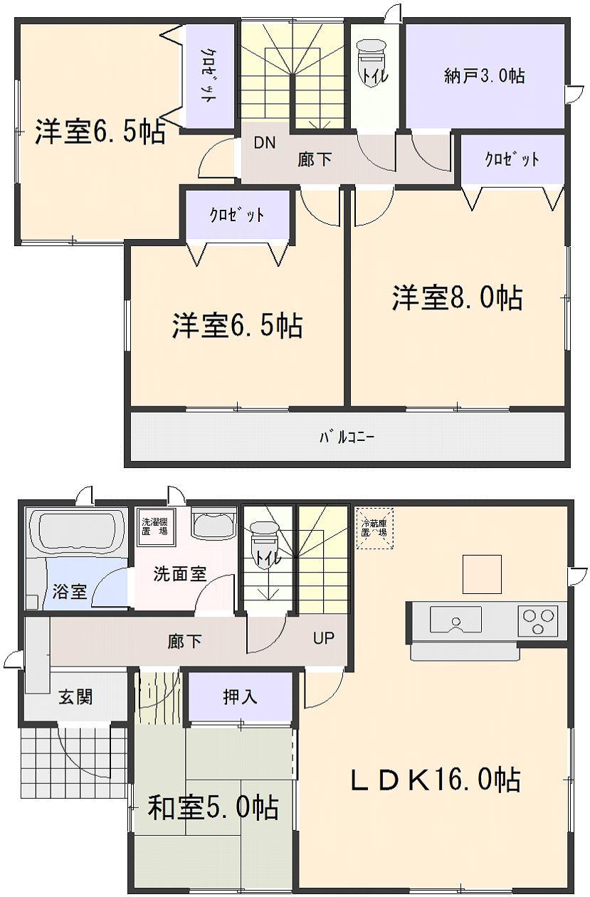 Floor plan. (4 Building), Price 15.8 million yen, 4LDK, Land area 171.67 sq m , Building area 102.87 sq m