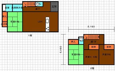 Floor plan. 10.8 million yen, 4LDK, Land area 134.07 sq m , Building area 91.5 sq m