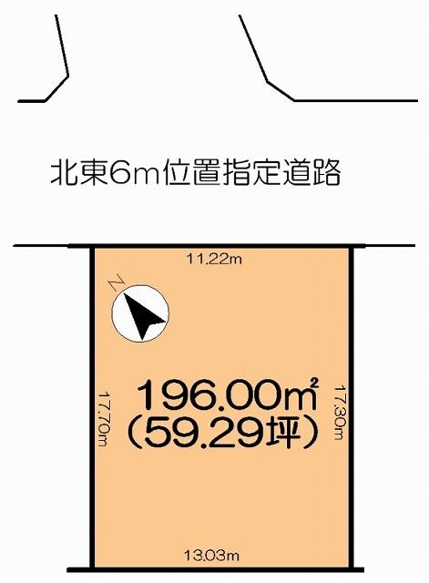 Compartment figure. Land price 5.5 million yen, Land area 196 sq m