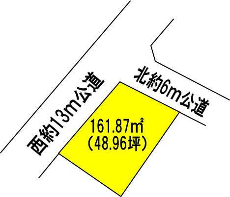 Compartment figure. Land price 4.8 million yen, Land area 161.87 sq m