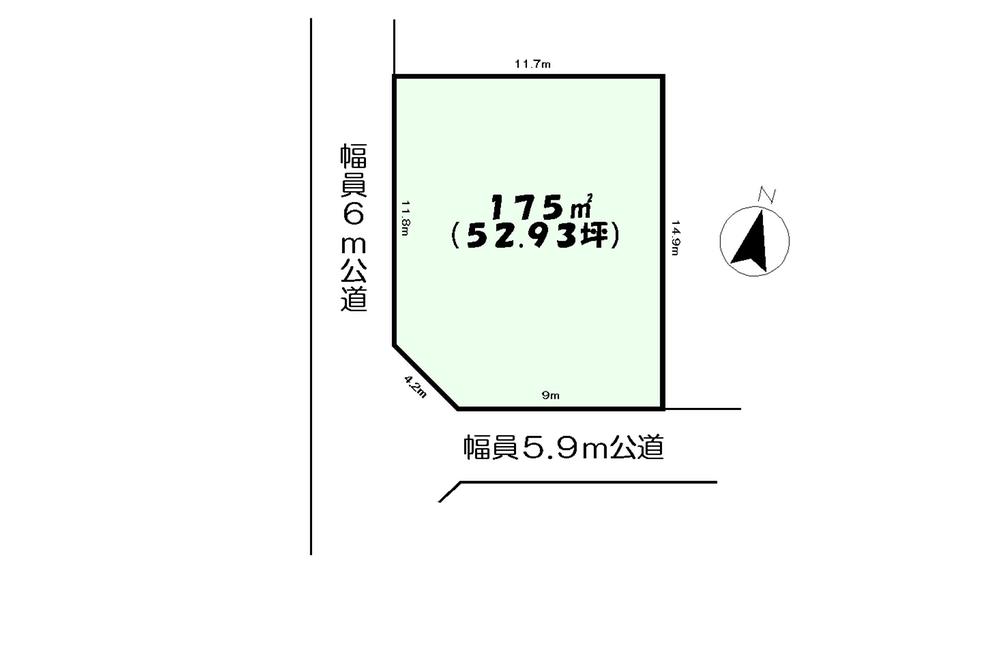 Compartment figure. Land price 1.9 million yen, Land area 175 sq m compartment view