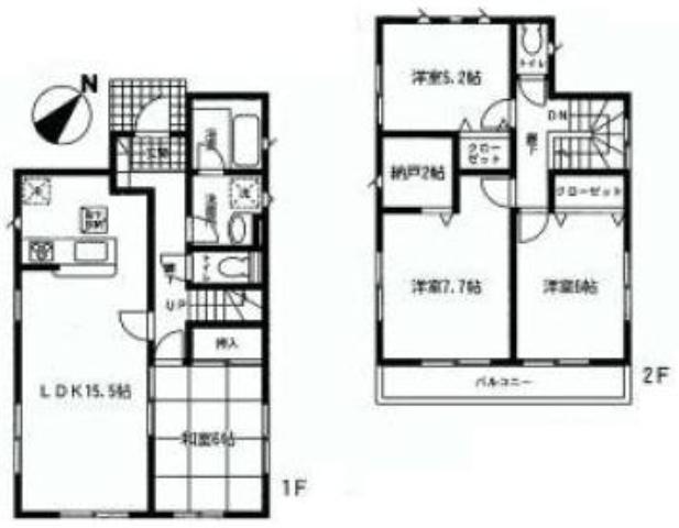 Floor plan. 29,800,000 yen, 4LDK, Land area 165.05 sq m , Building area 95.57 sq m 4LDK