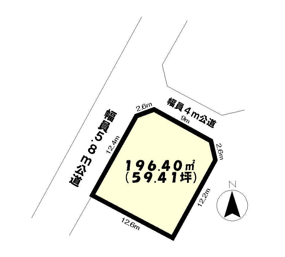 Compartment figure. Land price 12.8 million yen, Land area 196.4 sq m Floor