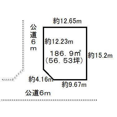 Compartment figure. Land price 2.5 million yen, Land area 186.9 sq m