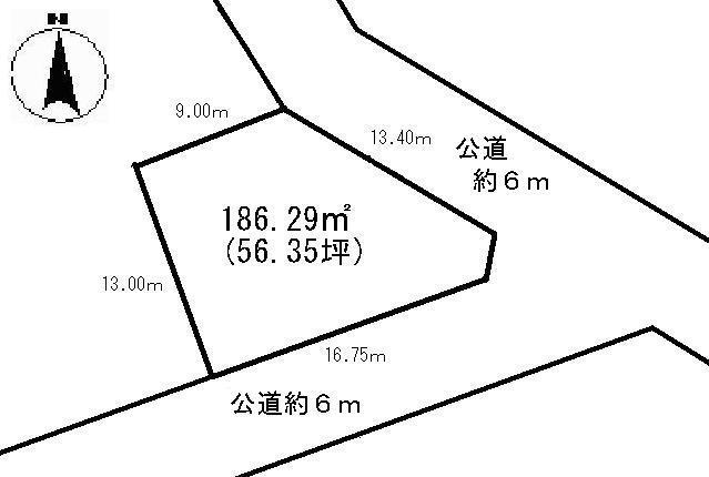Compartment figure. Land price 1.5 million yen, Land area 186.29 sq m