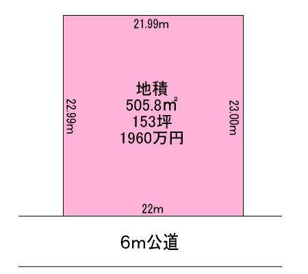 Compartment figure. Land price 19.6 million yen, Land area 505.8 sq m