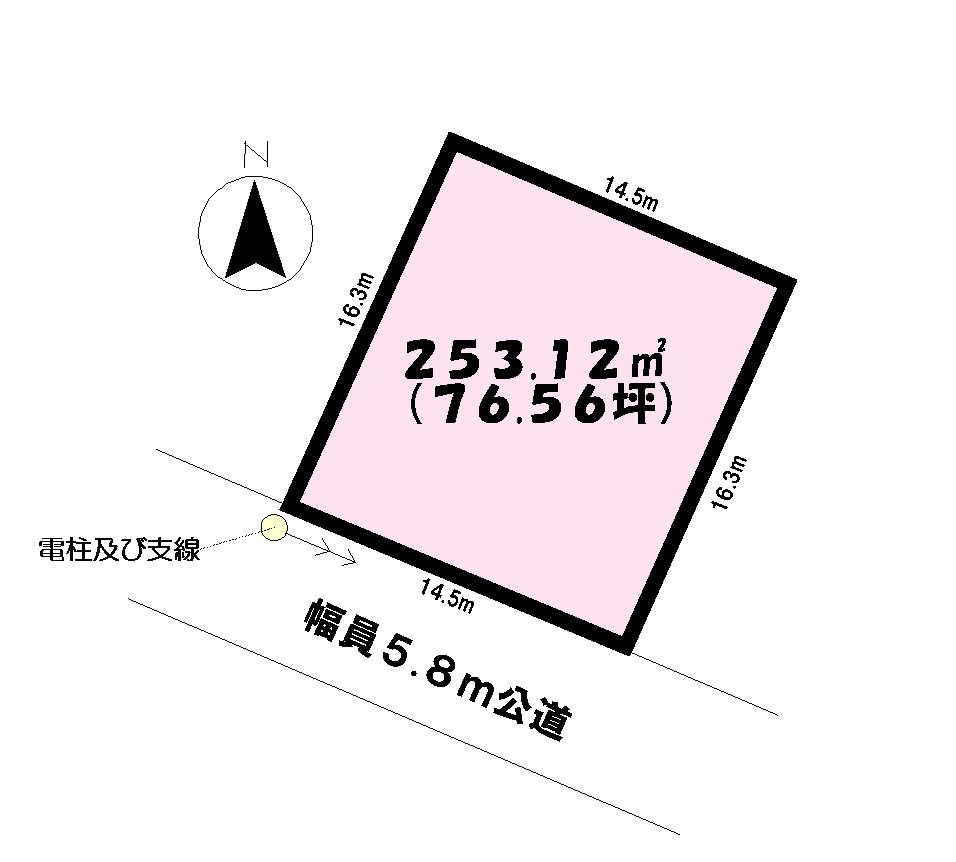 Compartment figure. Land price 4.3 million yen, Land area 253.12 sq m compartment view