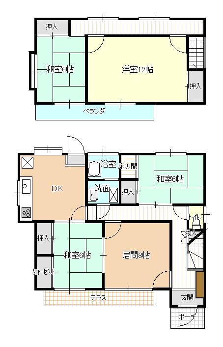 Floor plan. 4.8 million yen, 4DK, Land area 202.53 sq m , Building area 111.26 sq m