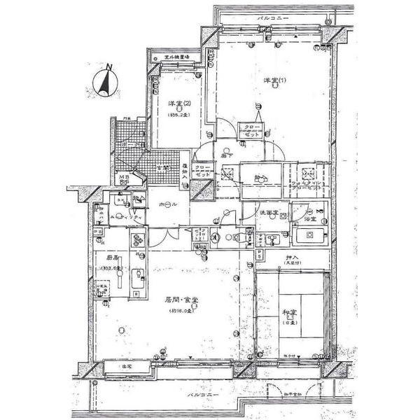 Floor plan. 4LDK, Price 21,800,000 yen, Footprint 109.33 sq m , Balcony area 23.44 sq m