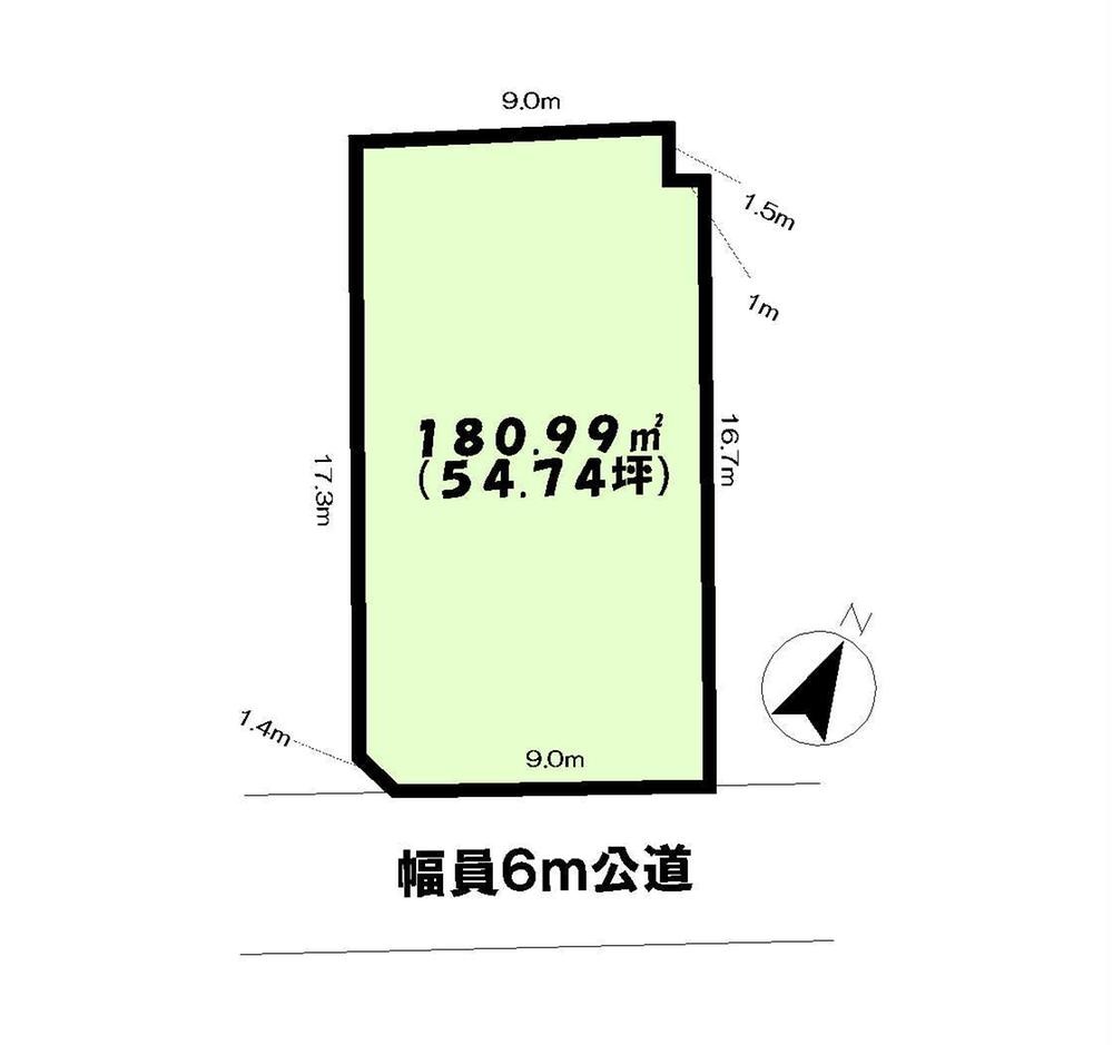 Compartment figure. Land price 22.5 million yen, Land area 180.99 sq m compartment view