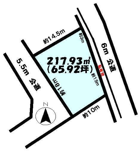 Compartment figure. Land price 4.5 million yen, Land area 217.93 sq m