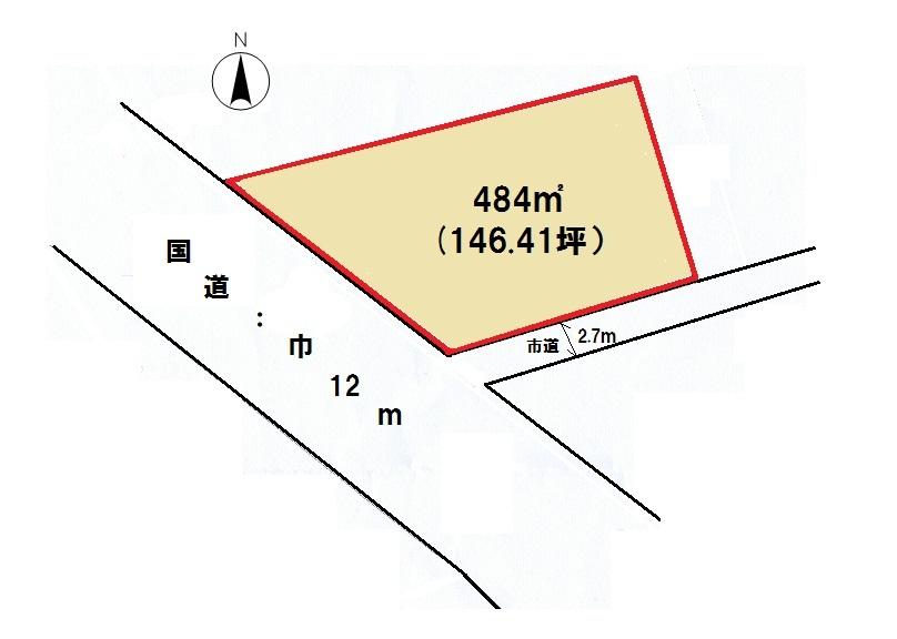 Compartment figure. Land price 8.78 million yen, Land area 484 sq m