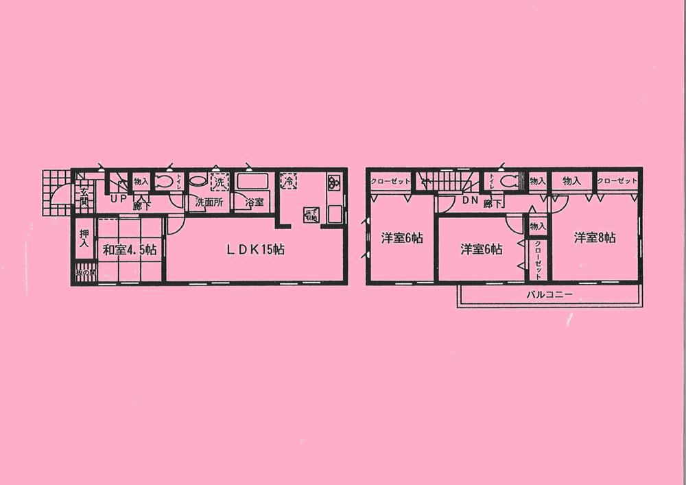 Floor plan. 23.8 million yen, 4LDK, Land area 181.64 sq m , Building area 96.79 sq m