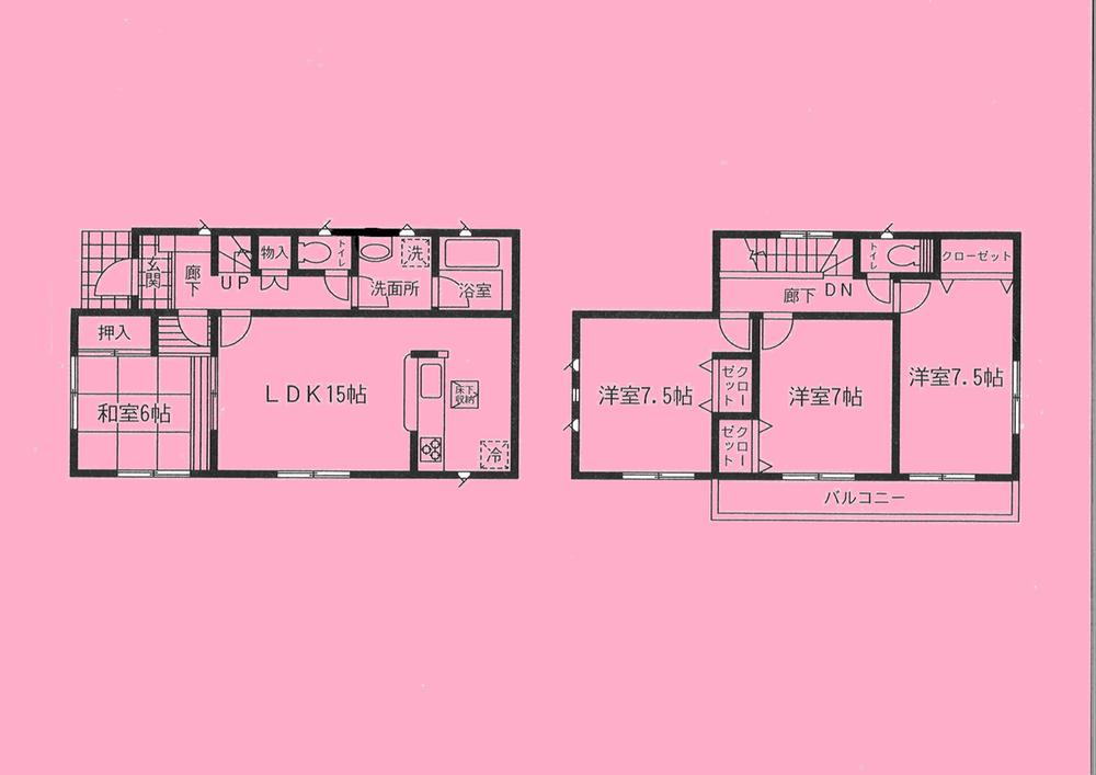 Floor plan. 24,800,000 yen, 4LDK, Land area 200.06 sq m , Building area 98.01 sq m