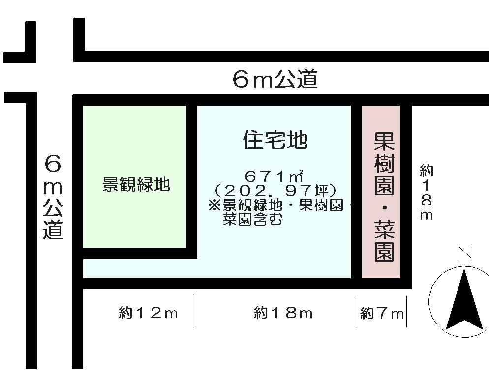 Compartment figure. Land price 24,800,000 yen, Land area 671 sq m