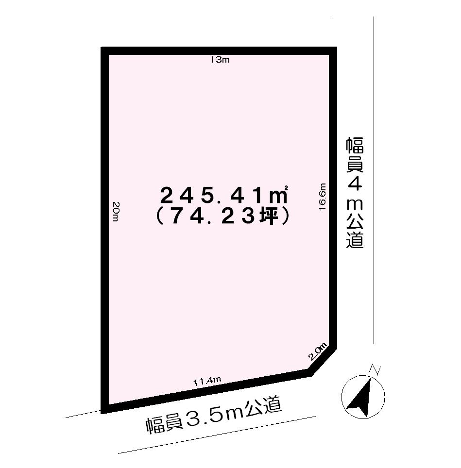 Compartment figure. Land price 11 million yen, Land area 245.41 sq m compartment view