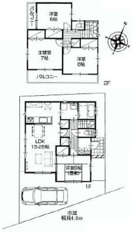 Floor plan. 16,900,000 yen, 4LDK, Land area 104 sq m , Building area 98.53 sq m