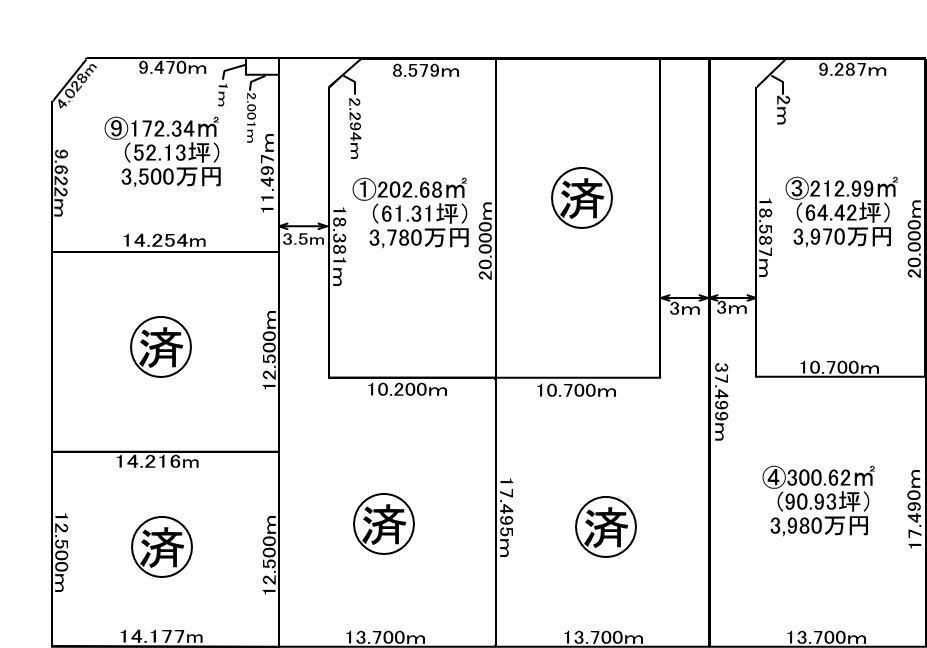 Compartment figure. Land price 35 million yen, Land area 172.34 sq m