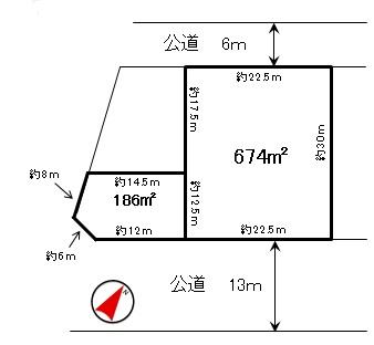 Compartment figure. Land price 54,800,000 yen, Land area 860 sq m