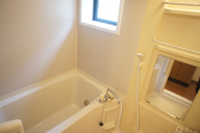 Bath. Spacious bath with a small window