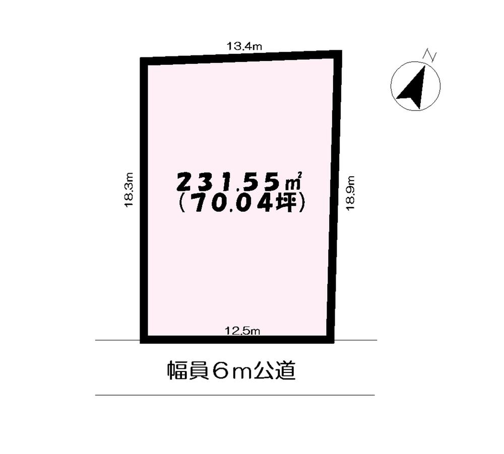 Compartment figure. Land price 12.6 million yen, Land area 231.55 sq m compartment view