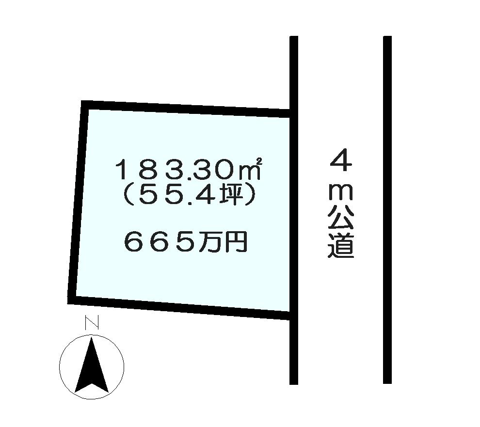 Compartment figure. Land price 6.65 million yen, Land area 183.3 sq m compartment view