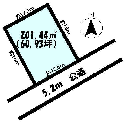 Compartment figure. Land price 3.7 million yen, Land area 201.44 sq m