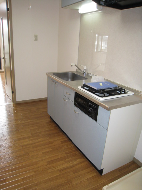 Kitchen. Two-burner stove ・ System kitchen with grill