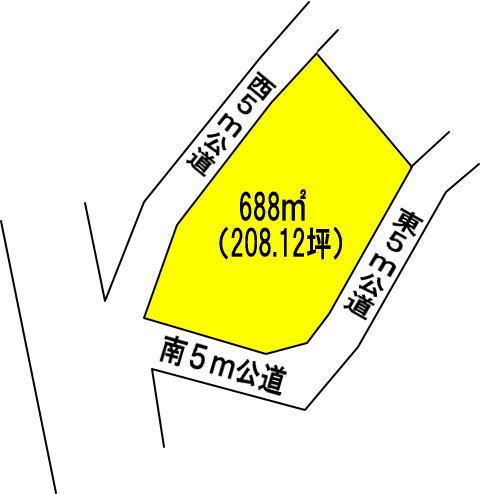 Compartment figure. Land price 7.28 million yen, Land area 688 sq m